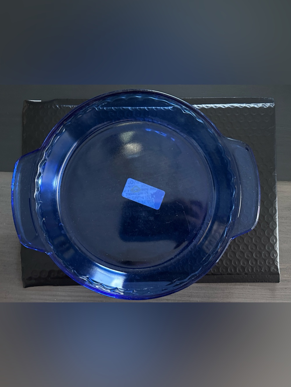 Blue Glass Serving Dish - Deep Cobalt Round Baker